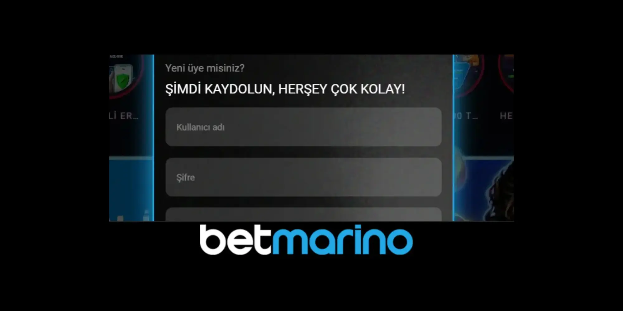 Betmarino Kayıt Ekranı - Hızlı Üyelik İşlemi