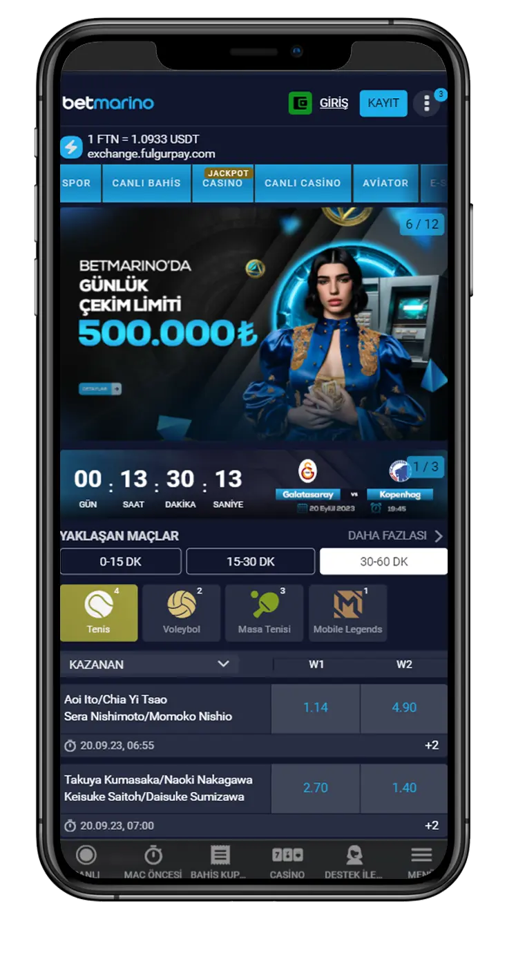 Betmarino Mobil Uygulama - iOS ve Android Uyumlu Bahis Uygulaması